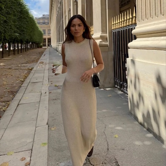 Reformation Nolan Sleeveless Crochet  Organic Cotton Sweater Maxi Dress - Picture 12 of 12